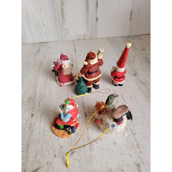 Santa Claus ski elf ornament Xmas‎ set tall hat unique figure - Picture 6 of 6